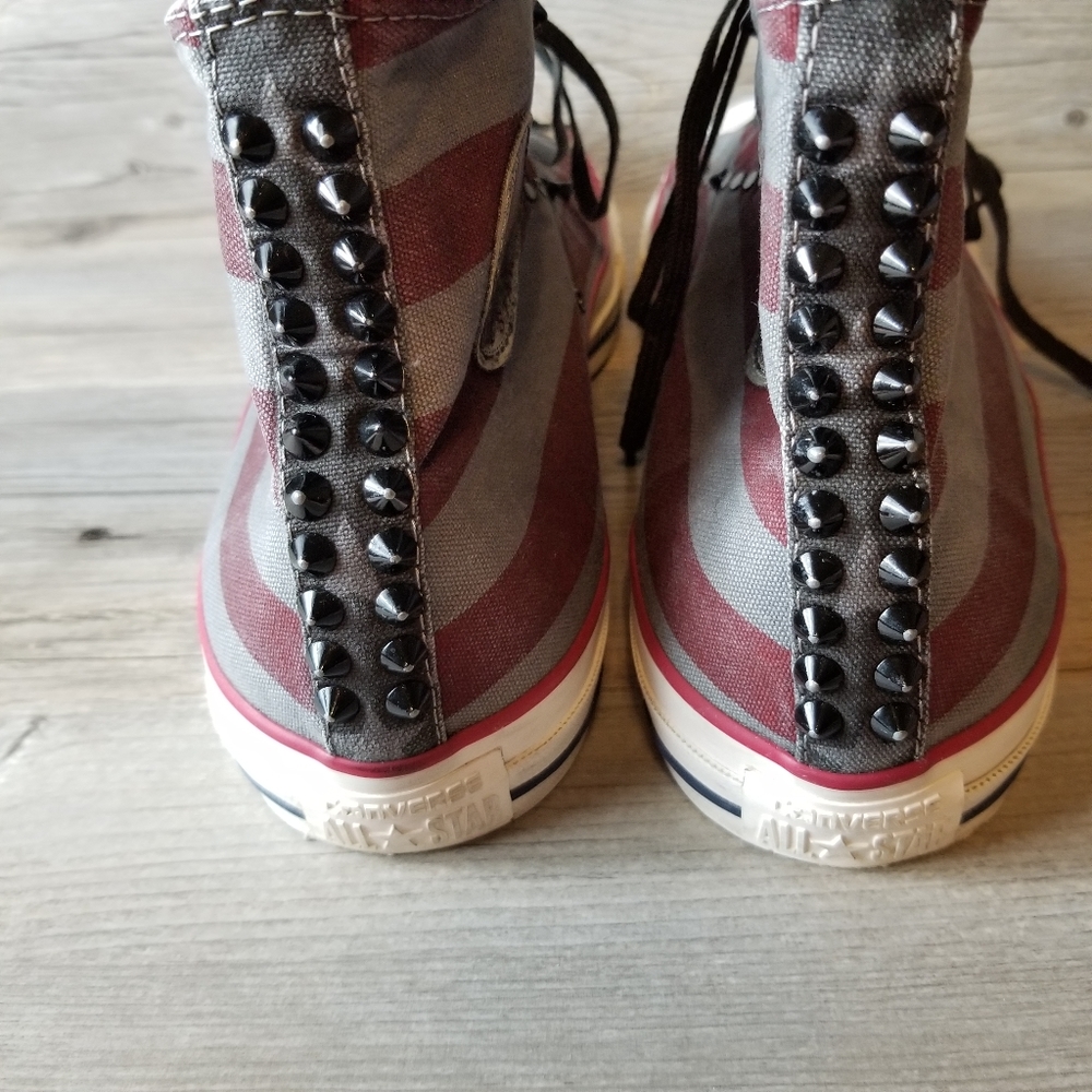 Converse Chuck Taylor All Star Washed Canvas USA Flag Studded Turtledove… - Picture 5 of 12